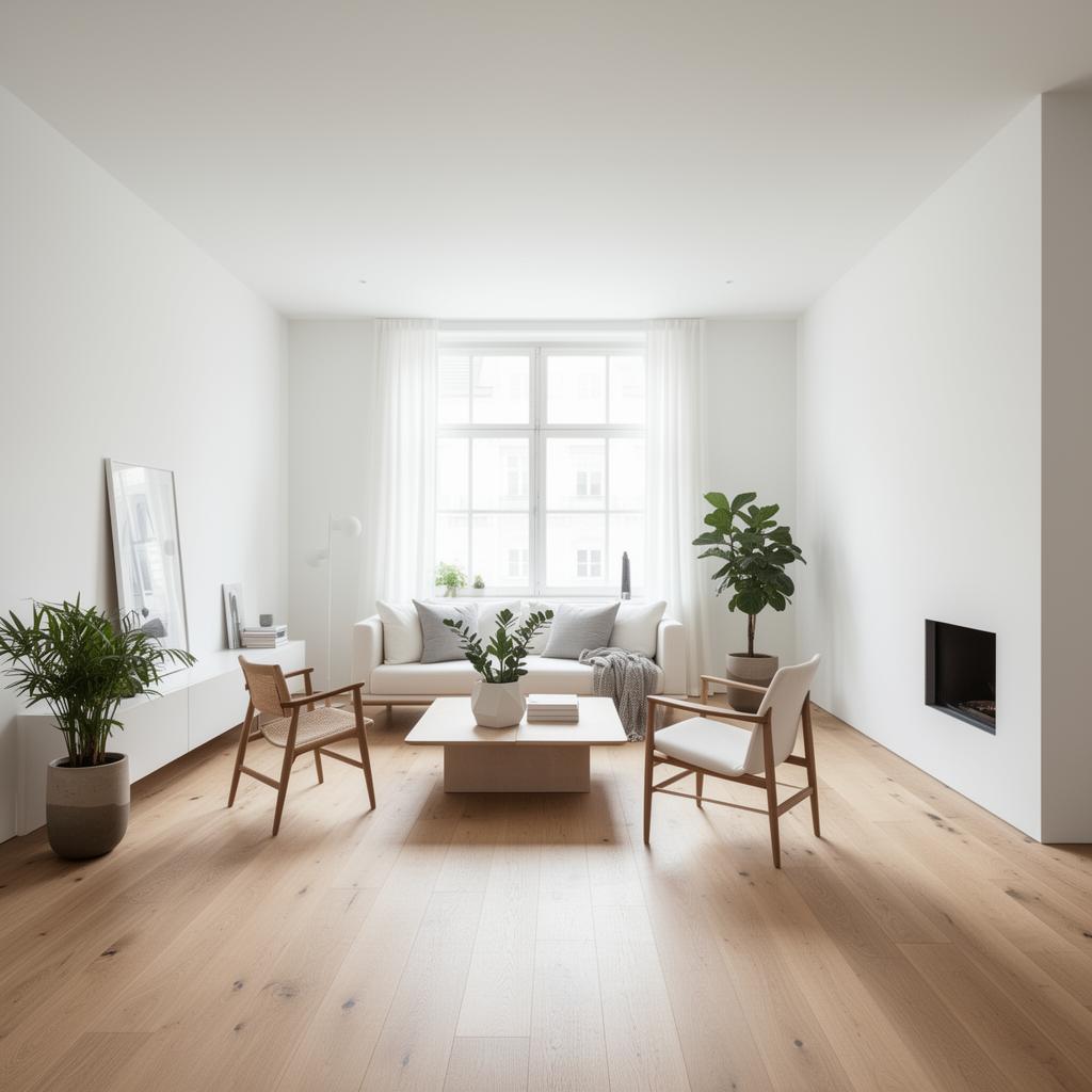 Modernt renoverat skandinaviskt vardagsrum